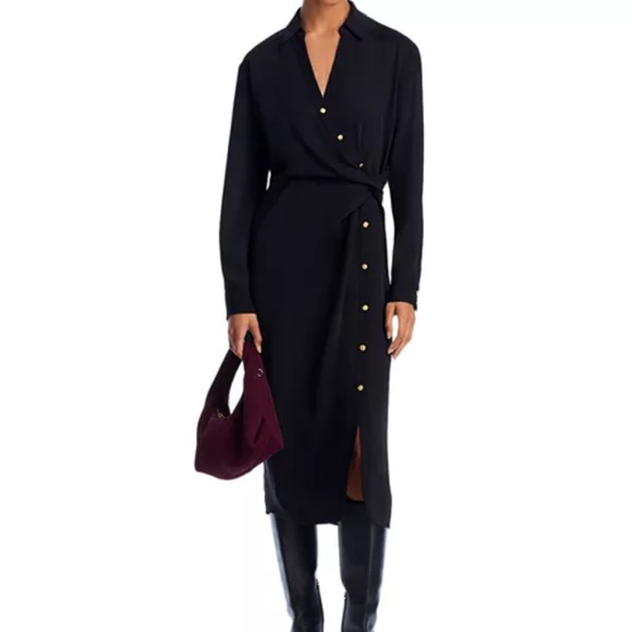Veronica Beard midi wright dress 16 nwt black dress shirtdress $545 - Picture 5 of 13